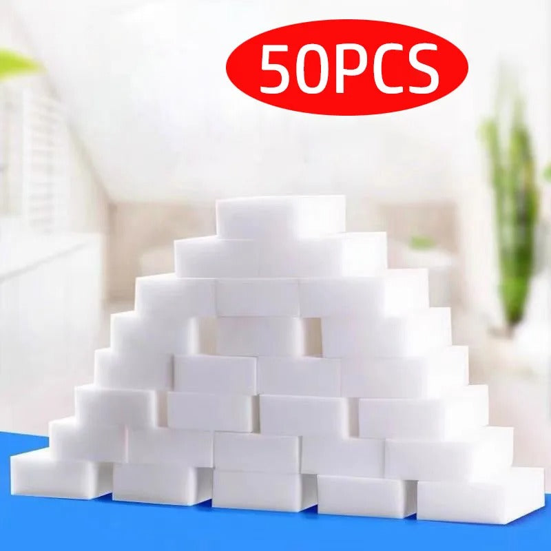 Magic Cleaning Sponges – 50/100pcs Eco-Friendly Eraser Pads for All Surfaces