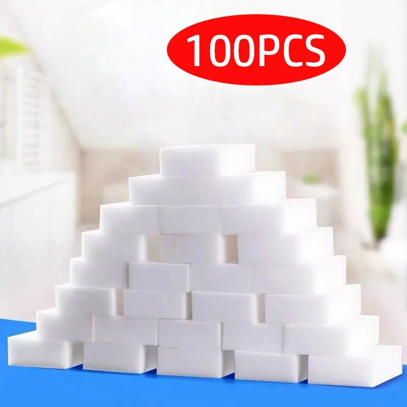 Magic Cleaning Sponges – 50/100pcs Eco-Friendly Eraser Pads for All Surfaces
