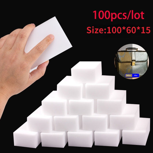 Magic Cleaning Sponges – 50/100pcs Eco-Friendly Eraser Pads for All Surfaces