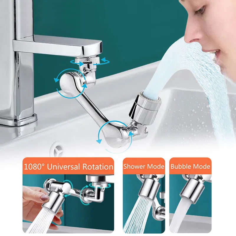 Rotating Dual-Mode Faucet Head – Splash-Proof & Easy Install
