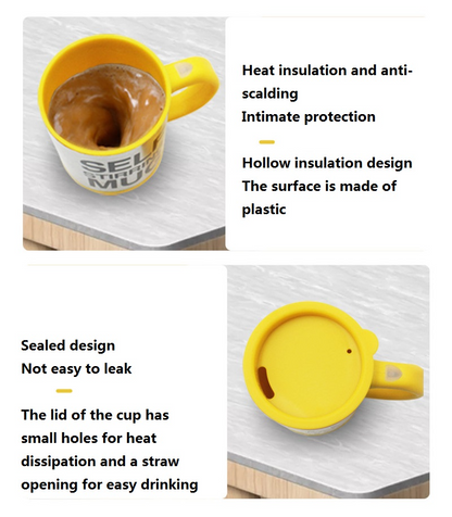 Self Stirring Coffee Mug with Magnetic Stirrer – Stainless Steel, Effortless Mixing
