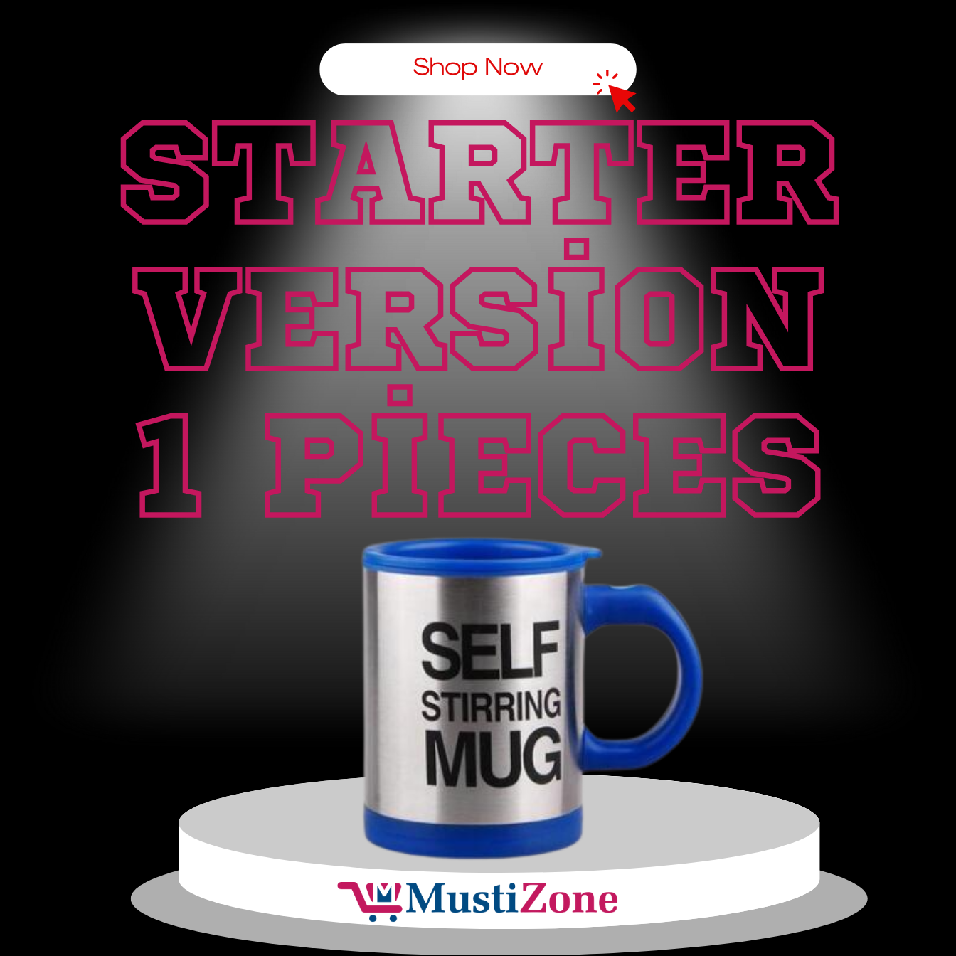 Self Stirring Coffee Mug with Magnetic Stirrer – Stainless Steel, Effortless Mixing