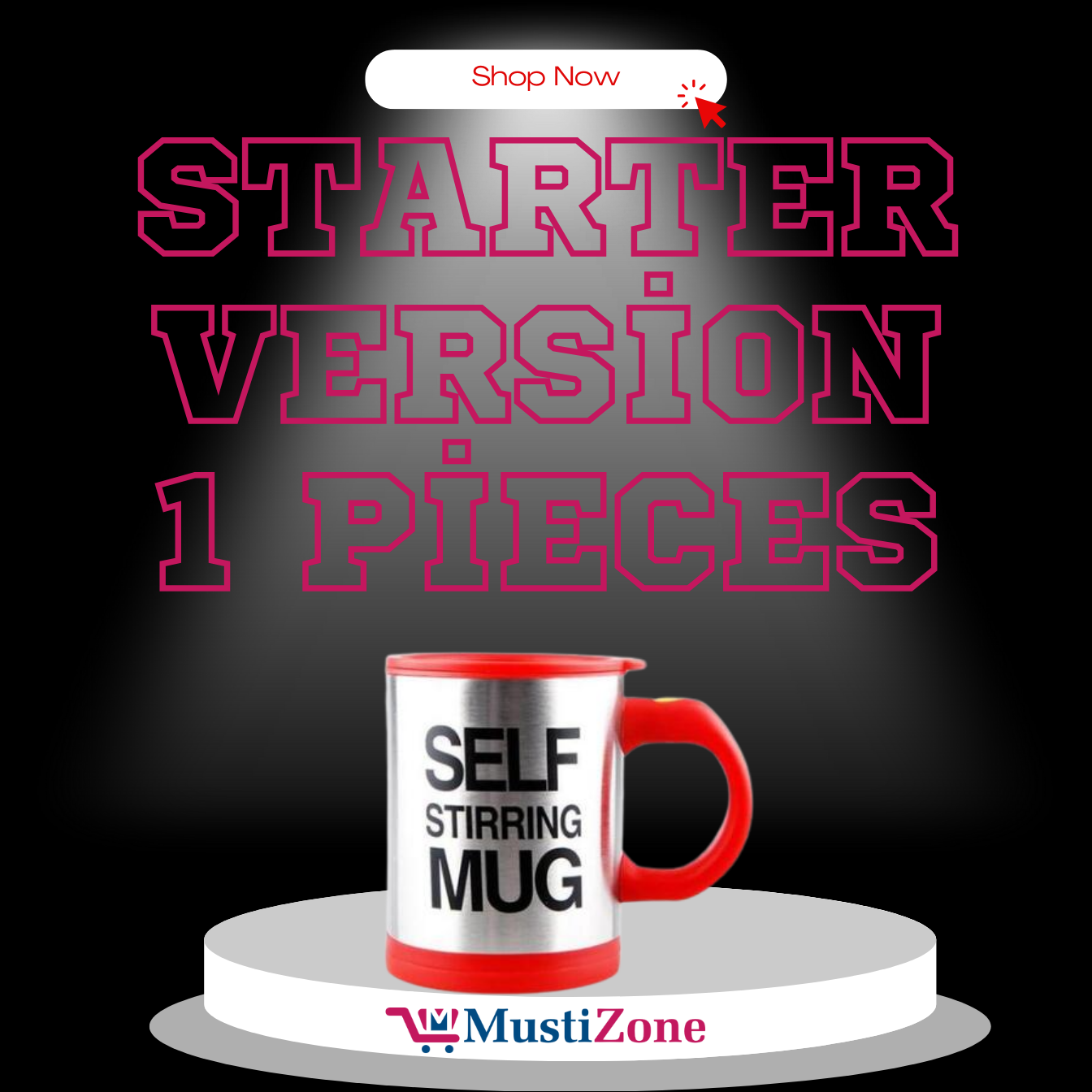 Self Stirring Coffee Mug with Magnetic Stirrer – Stainless Steel, Effortless Mixing