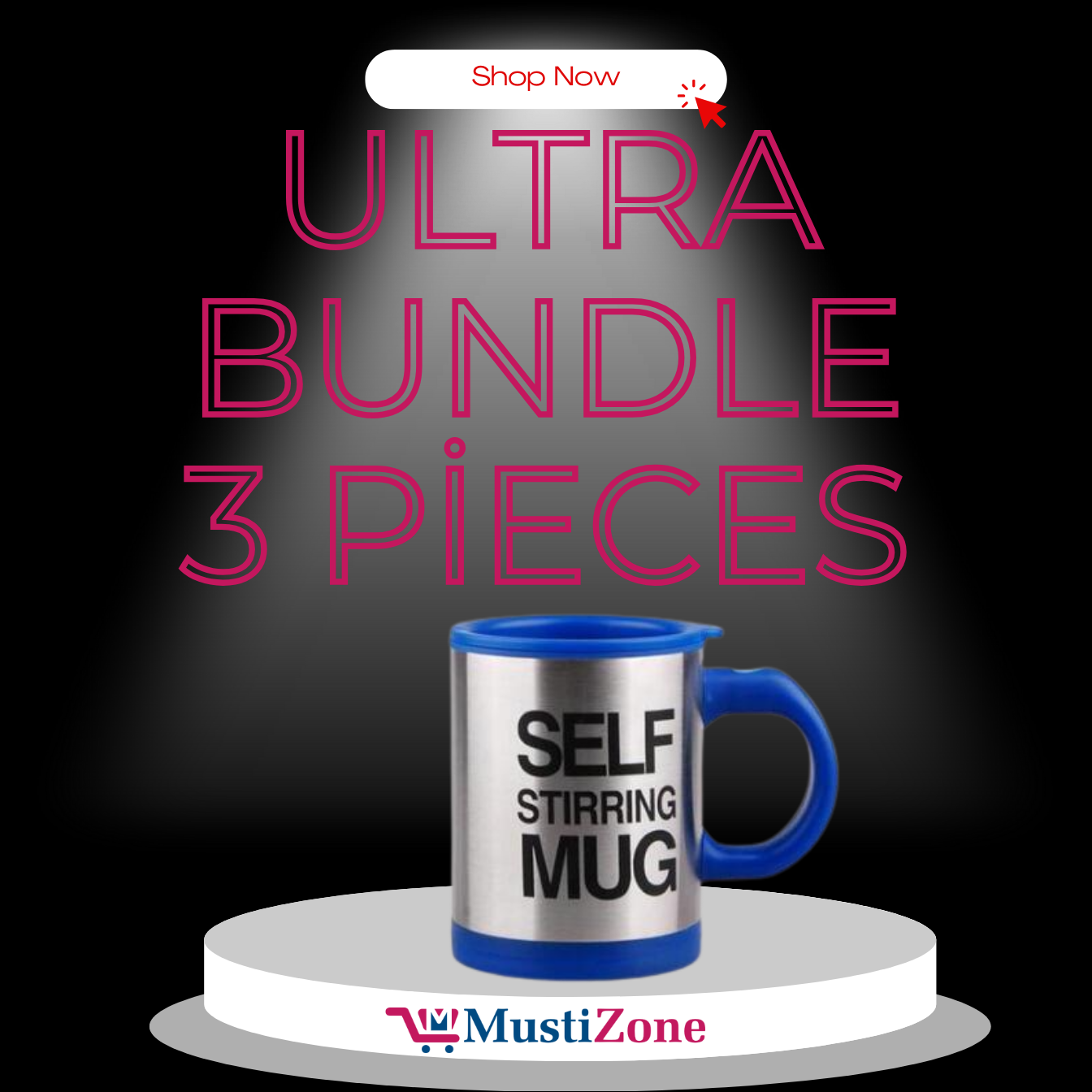 Self Stirring Coffee Mug with Magnetic Stirrer – Stainless Steel, Effortless Mixing