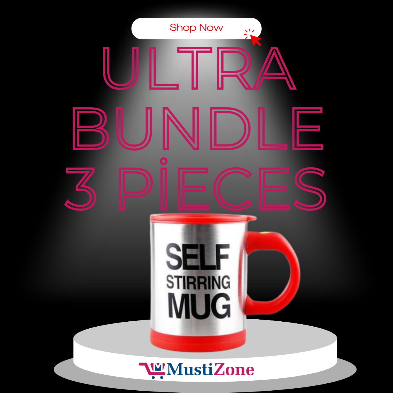 Self Stirring Coffee Mug with Magnetic Stirrer – Stainless Steel, Effortless Mixing