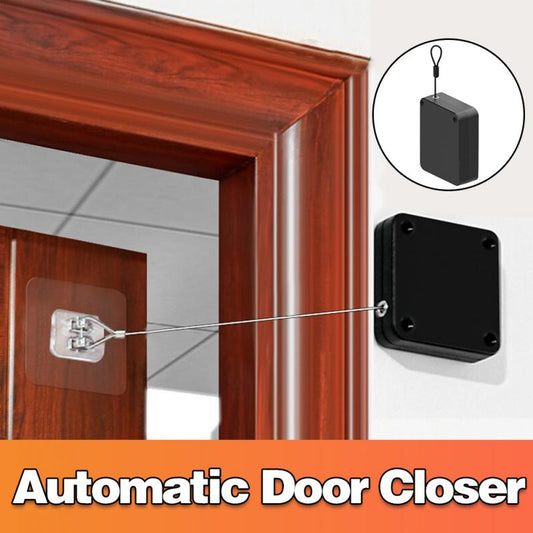 Automatic Door Closer with Strong Tension – No-Drill, Silent & Easy Installation